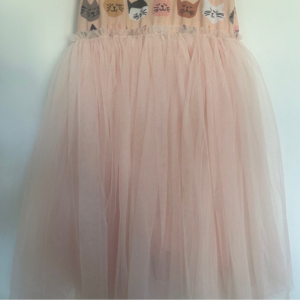 Taylor Joelle Adorable Cat Kitty Print Pink Tulle Twirl Dress 8 - Picture 6 of 7